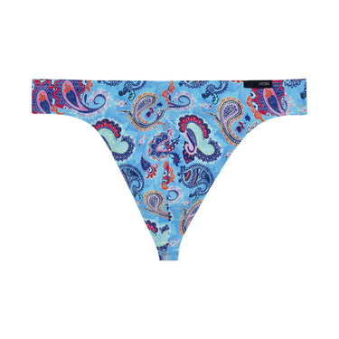 Blue patterned underwear on a white background